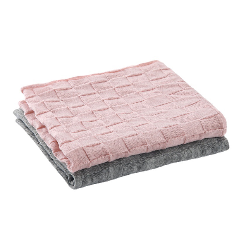 New Plaid knitted scarf women solid color thin shawl retro scarf