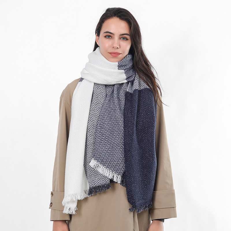 Imitation cashmere scarf wheat ear lattice warm woven tassel scarf manufacturer wholesale