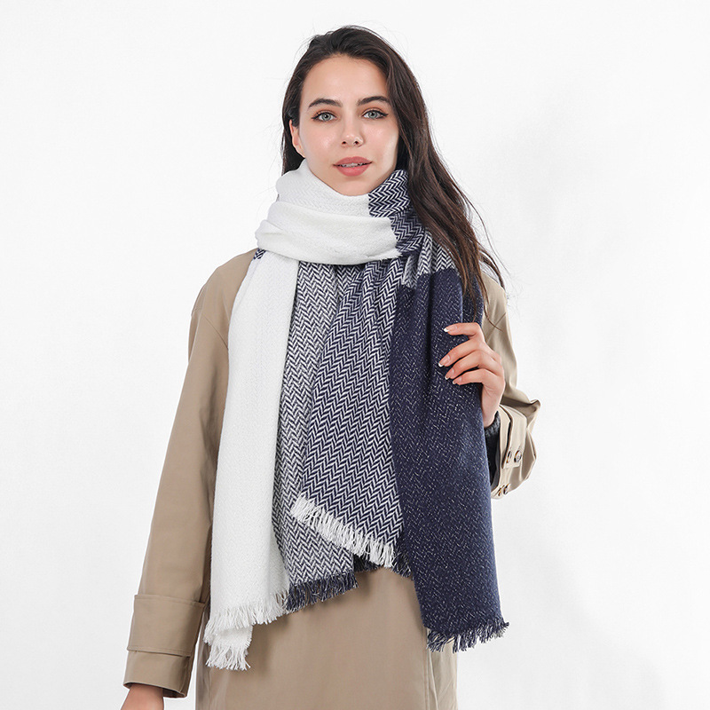 Imitation cashmere scarf wheat ear lattice warm woven tassel scarf manufacturer wholesale