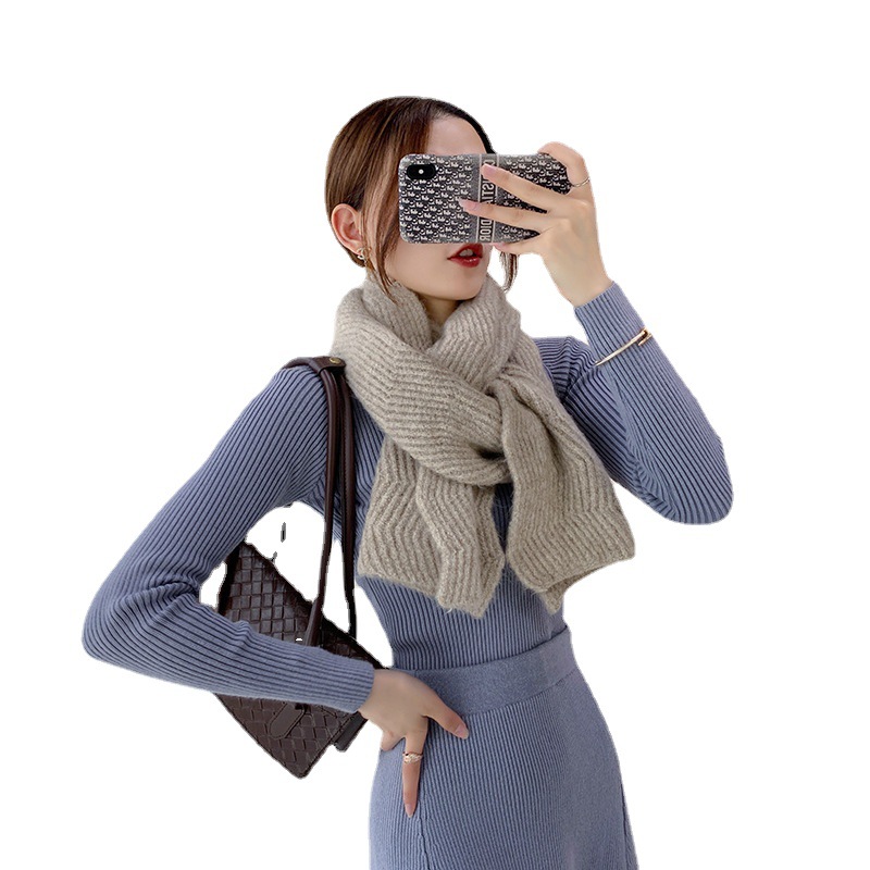 Mohair scarf solid color fashion warm scarf soft women knitting scarf manufacturer wholesale