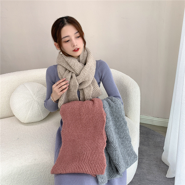 Mohair scarf solid color fashion warm scarf soft women knitting scarf manufacturer wholesale