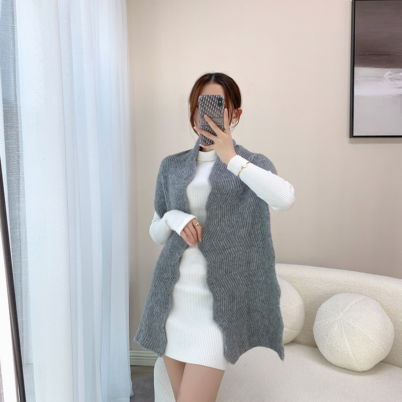 Mohair scarf solid color fashion warm scarf soft women knitting scarf manufacturer wholesale