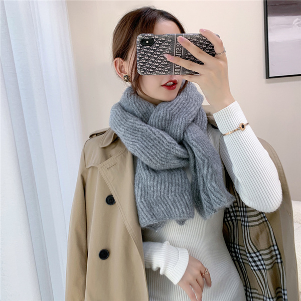 Mohair scarf solid color fashion warm scarf soft women knitting scarf manufacturer wholesale