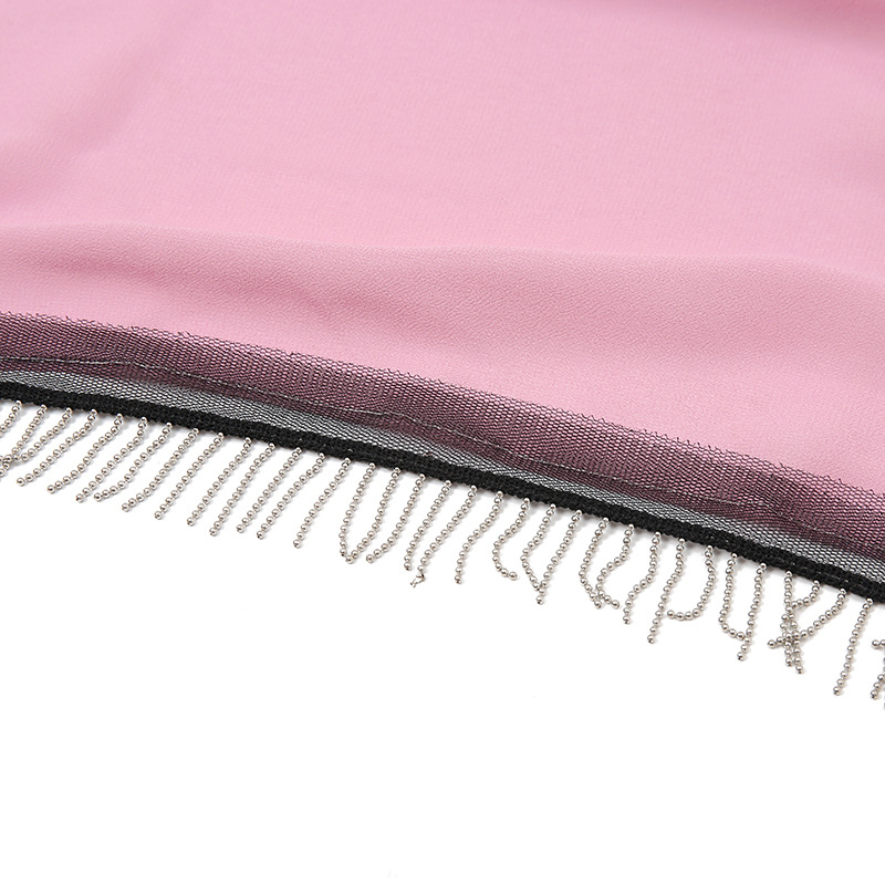 New solid color Chiffon chain lace scarf women headband cover