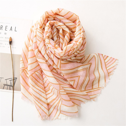 2021 Fashion cotton scarf fringed print scarves