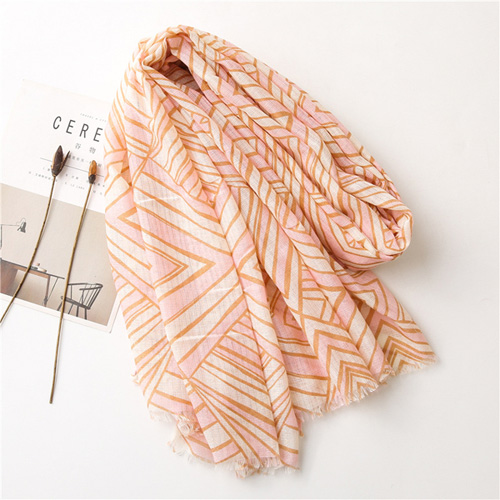 2021 Fashion cotton scarf fringed print scarves