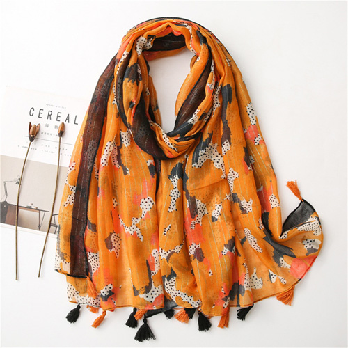 Cotton linen scarf women fashion gold silver silk scarves