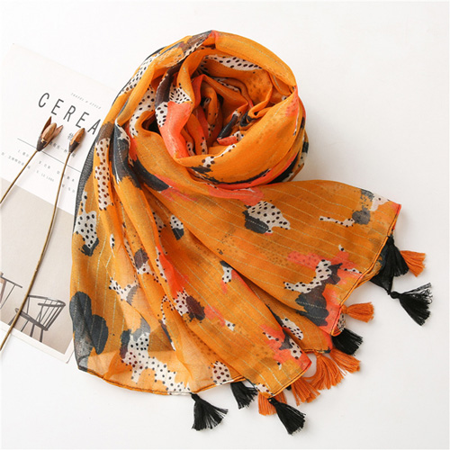 Cotton linen scarf women fashion gold silver silk scarves