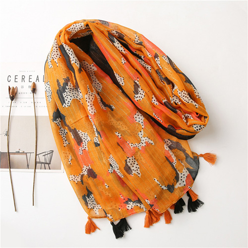 Cotton linen scarf women fashion gold silver silk scarves