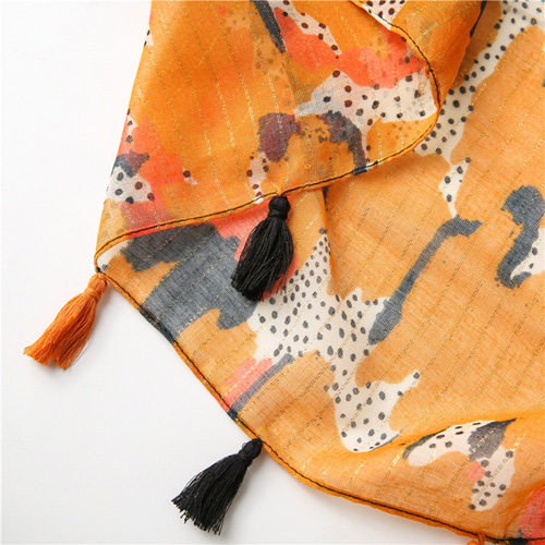 Cotton linen scarf women fashion gold silver silk scarves