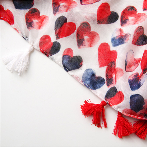 Red love cotton scarf silk shawl for women wholesale