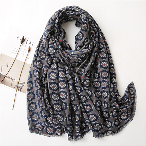 Square cotton linen scarf Japanese silk scarf