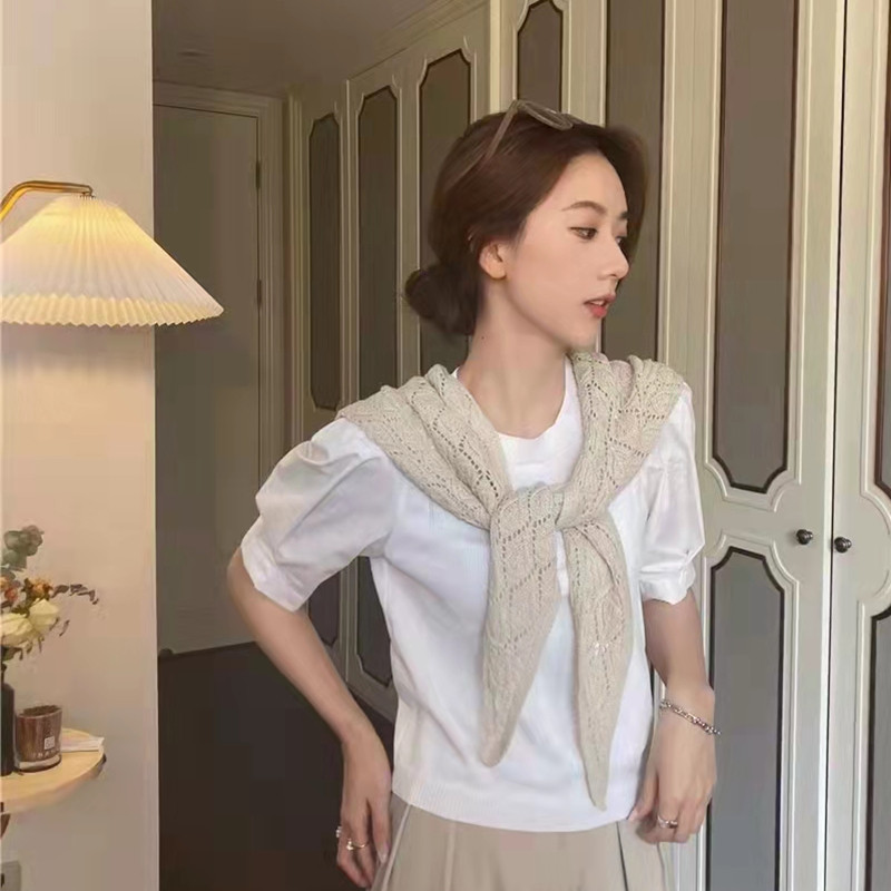 Women thin shoulder knit phoenix shell triangle scarf shawl