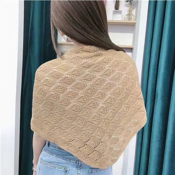 Women thin shoulder knit phoenix shell triangle scarf shawl