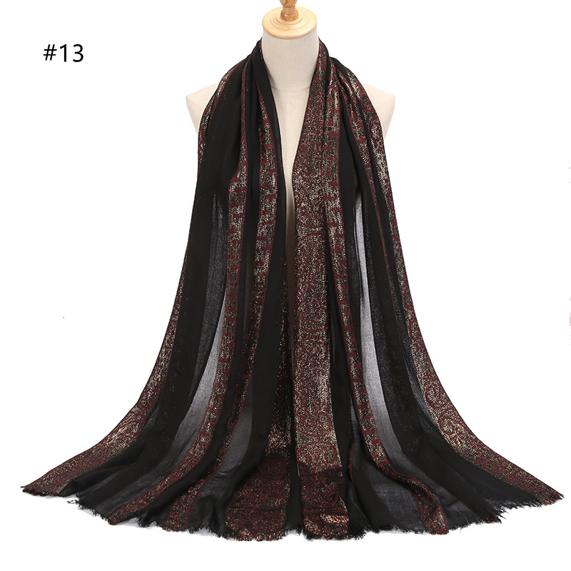 Cotton gradient printing ladies scarf can shawl warmth fashion scarf wholesale