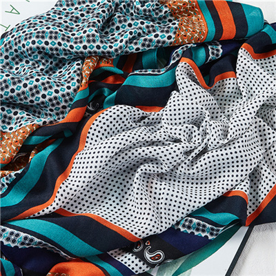 Cotton and linen scarf female wave dot printing thermal shawl spot long scarf gauze wholesale