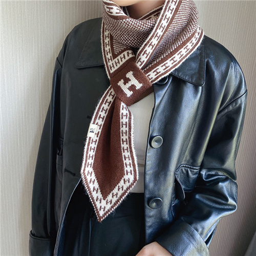 New style cross scarf for women cross ear scarf Korean style retro literary knitted wool scarf