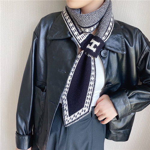 New style cross scarf for women cross ear scarf Korean style retro literary knitted wool scarf