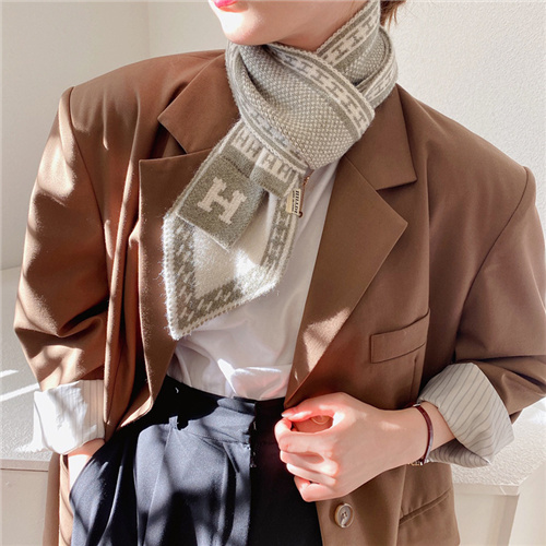 New style cross scarf for women cross ear scarf Korean style retro literary knitted wool scarf