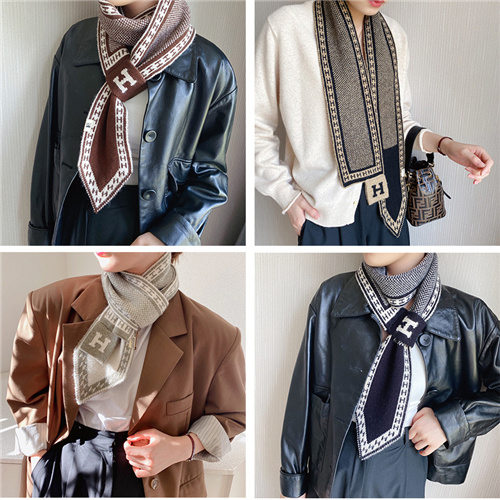 New style cross scarf for women cross ear scarf Korean style retro literary knitted wool scarf