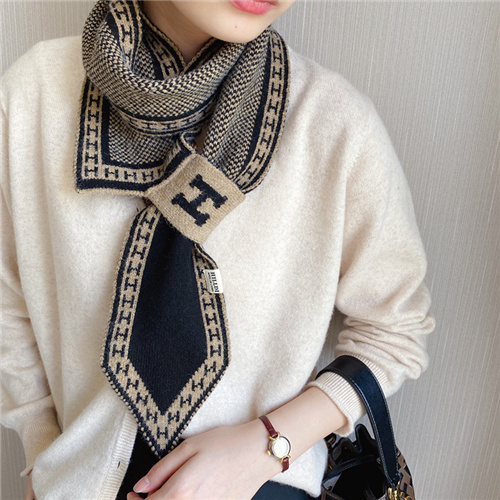 New style cross scarf for women cross ear scarf Korean style retro literary knitted wool scarf