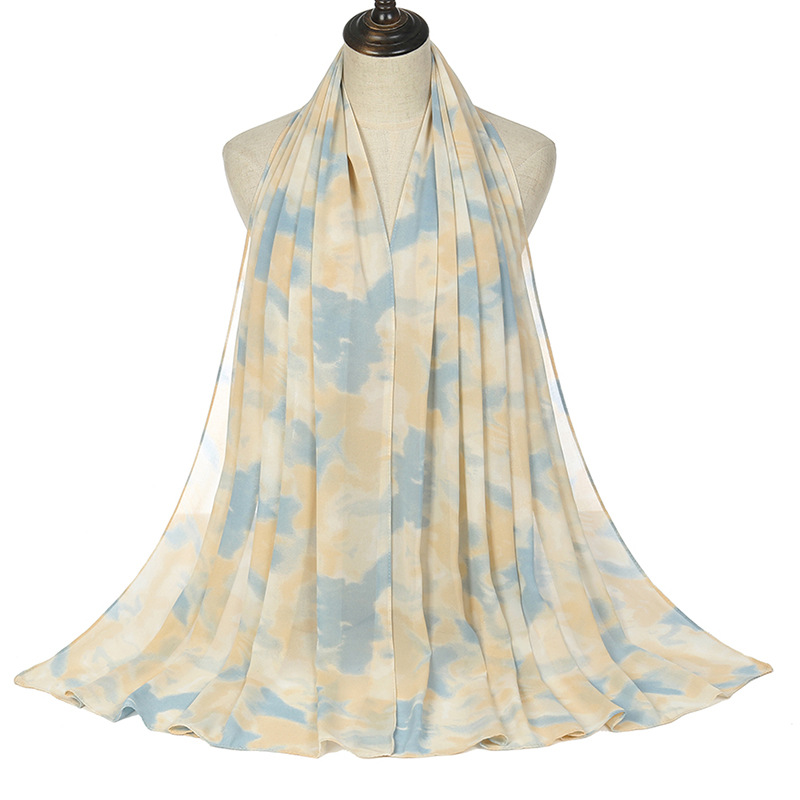 New Pearl Chiffon Tie Dye Scarf Travel Turban Silk Scarf Wholesale