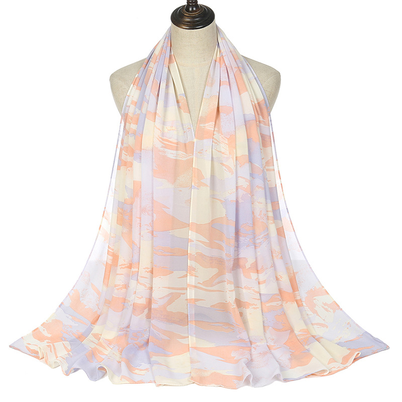 New Pearl Chiffon Tie Dye Scarf Travel Turban Silk Scarf Wholesale