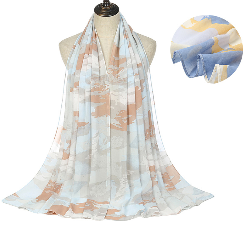 New Pearl Chiffon Tie Dye Scarf Travel Turban Silk Scarf Wholesale