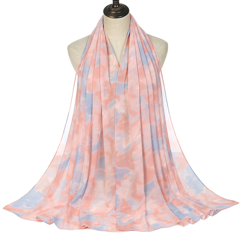 New Pearl Chiffon Tie Dye Scarf Travel Turban Silk Scarf Wholesale