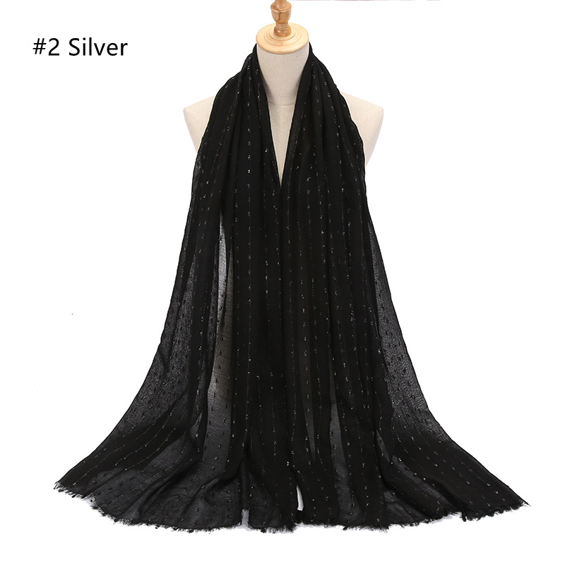 Cotton gold silk silver silk both ends short beard soft solid color ladies scarf can be Baotou wholesale