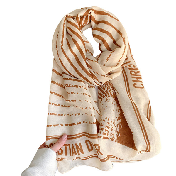 Korean style cotton and linen scarf geometric color matching gauze scarf women fashion simple shawl wholesale