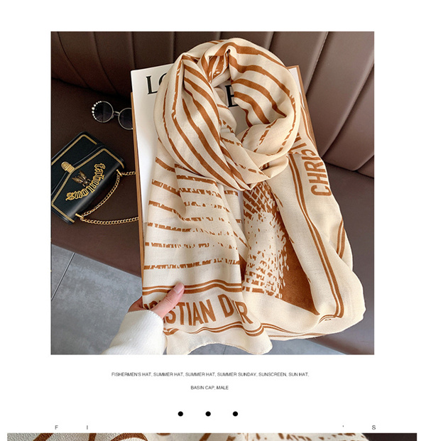 Korean style cotton and linen scarf geometric color matching gauze scarf women fashion simple shawl wholesale