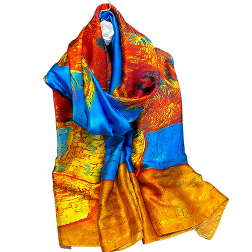Korean version of floral silk scarf women lengthened printing scarf sunscreen shawl wholesale