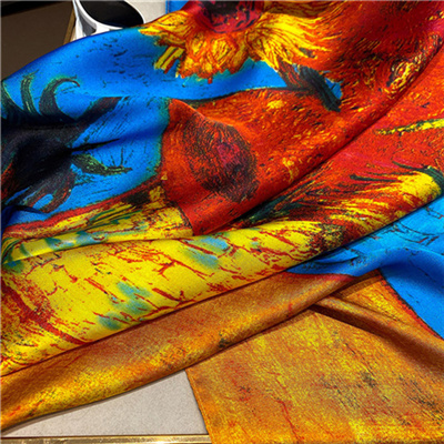 Korean version of floral silk scarf women lengthened printing scarf sunscreen shawl wholesale