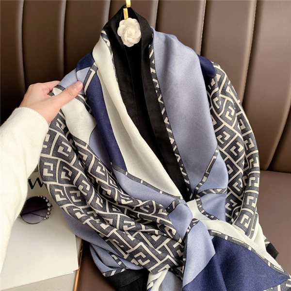 Shawl with fashionable scarf women cotton and linen dual use thin silk scarf long wholesale