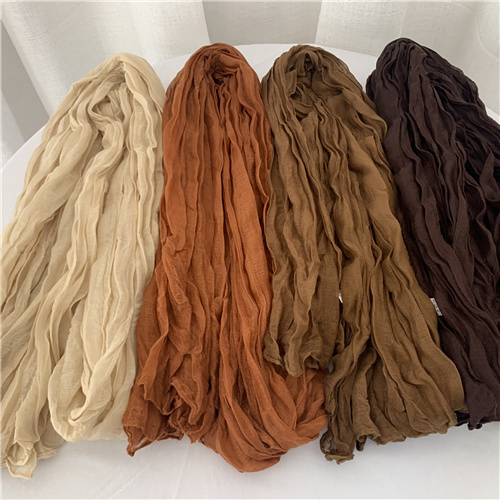 Balinese monochromatic solid color scarf twist wrinkle scarf turban candy color small scarf wholesale