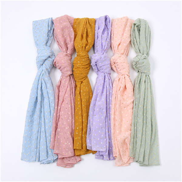 Pearl Chiffon Hot Stamping Ball Ball Lady Scarf Fashion Baotou Shawl Factory Wholesale