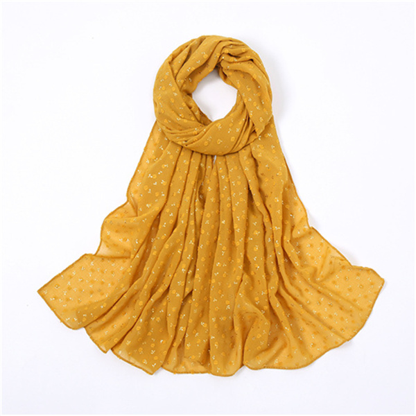 Pearl Chiffon Hot Stamping Ball Ball Lady Scarf Fashion Baotou Shawl Factory Wholesale