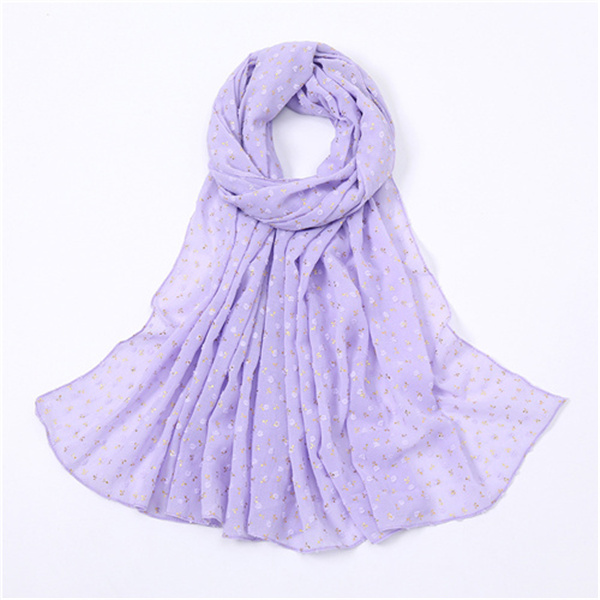 Pearl Chiffon Hot Stamping Ball Ball Lady Scarf Fashion Baotou Shawl Factory Wholesale