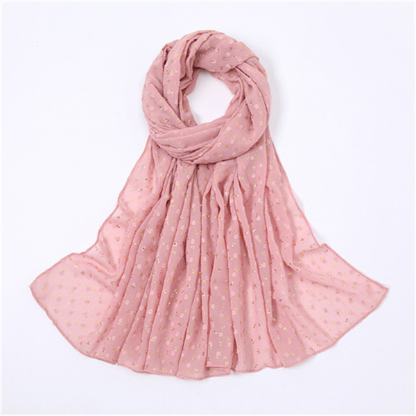 Pearl Chiffon Hot Stamping Ball Ball Lady Scarf Fashion Baotou Shawl Factory Wholesale