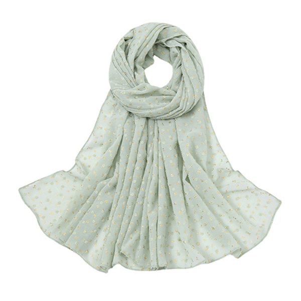 Pearl Chiffon Hot Stamping Ball Ball Lady Scarf Fashion Baotou Shawl Factory Wholesale