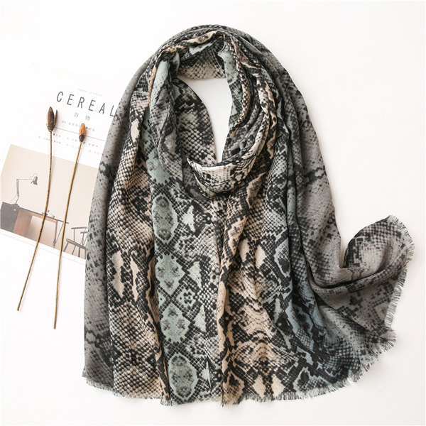 Women color neon leopard print cotton linen long warm shawl
