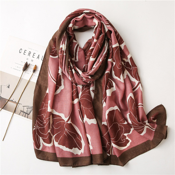Wholesale Cotton linen scarf women fashion printing long shawl