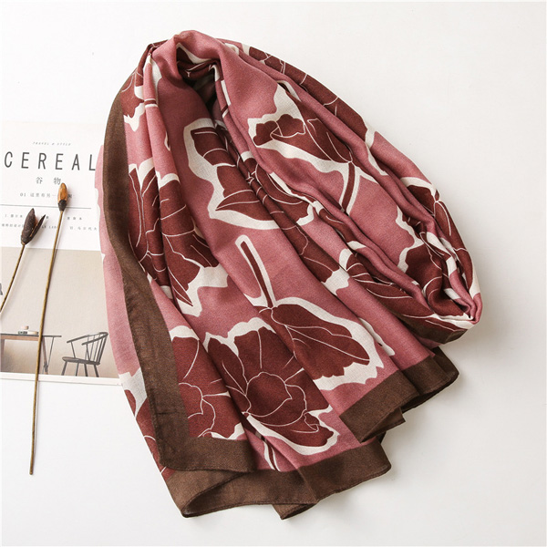 Wholesale Cotton linen scarf women fashion printing long shawl