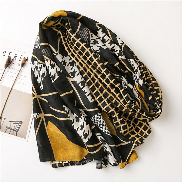 China Scarves Wholesale Cotton Houndstooth Women scarf