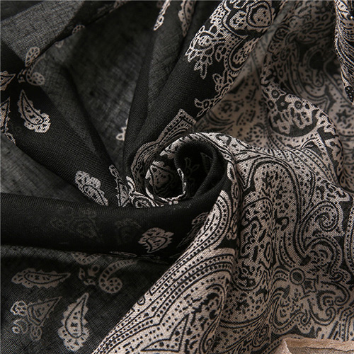 Wholesale Cotton Scarves Black Grey Lace Cotton Linen Women scarf China