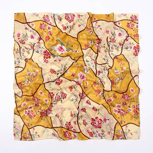 wholesale scarf geometric stitching floral cotton linen warm scarf