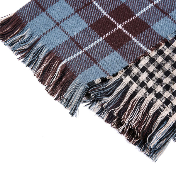 Fringed Plaid Blue Womens Winter Scarf China