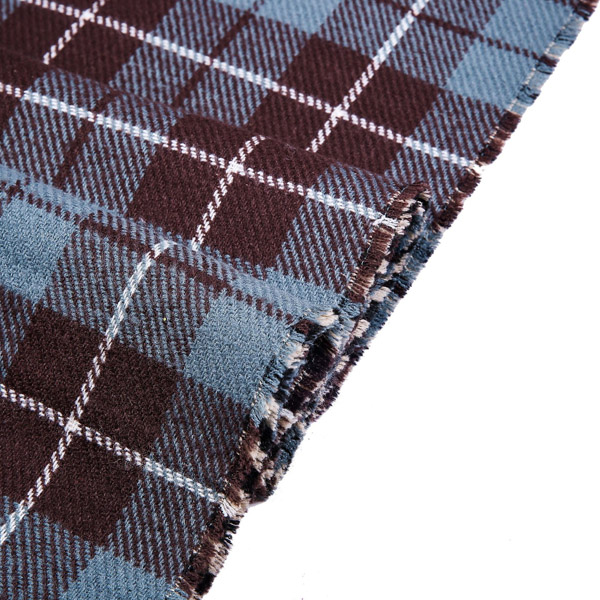 Fringed Plaid Blue Womens Winter Scarf China