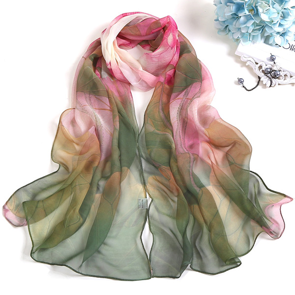 Lotus silk scarf beach towel wholesale women Indian